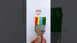 Minecraft steve colored brush art artisticusama viral art minecraft [upl. by Thaxter]