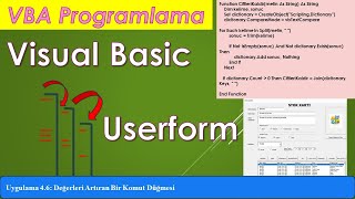 Excel VBA  Uygulama 46 Değerleri Artıran Bir Komut Düğmesi [upl. by Mohsen]