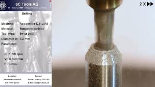 Drilling tungsten carbide with PCD twist drill [upl. by Dovev352]