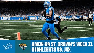 All 11 catches from AmonRa St Browns 161yard game vs Jaguars  2024 NFL Season Week 11 [upl. by Aidyn411]