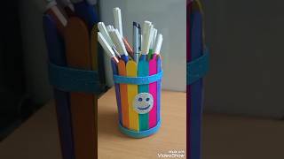 DIY popsicle sticks pen holder  popsicle sticks Craft ideas  shorts [upl. by Susanne95]