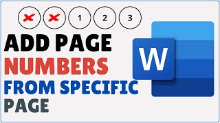 How to Insert Page Number in Word from Specific Page [upl. by Herring]