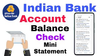 Indian Bank Account Balance Check Online  indian bank account mini statement check online [upl. by Atikam]