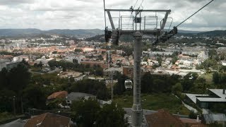 Riding the Teleferico de Guimaraes Guimaraes Cable Car from Guimaraes to Penha Mountain Portugal [upl. by Suilenroc]