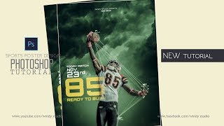 Professional Sports Poster Template Design  Photoshop Tutorial [upl. by Nemaj472]