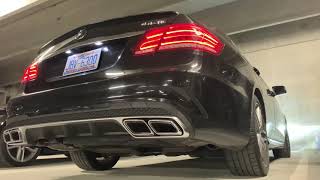 2014 E550 W212 cats X pipe  E63 S AMG mufflers Light revs then 4K rpm rev [upl. by Edveh645]