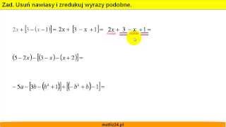 Redukcja wyrazów podobnych  Wyrażenia algebraiczne  Matfiz24pl [upl. by Tonkin24]