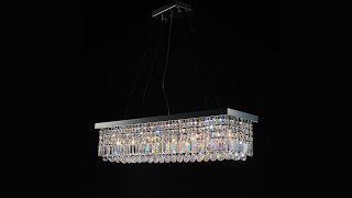 Rectangular Crystal Raindrop Chandelier For Dining Room  Sofary Lighting [upl. by O'Toole695]