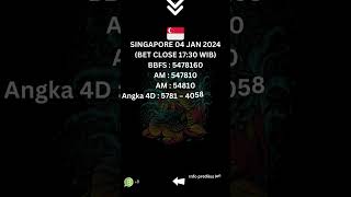 PREDIKSI SGP 4 JANUARI 2024  BOCORAN TOGEL SINGAPURA HARI INI RABU  RUMUS SGP  SGP HARI INI [upl. by Nazarius]