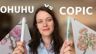 Are OHUHU markers as good as COPICS ✎ ohuhu vs copics honest review  coloring demo [upl. by Yerroc]