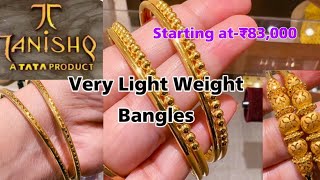 Tanishq Latest 2023 Light weight Gold Bangle Designs with PriceDaily Wear Gold Banglesdeeyahindi [upl. by Enelad]