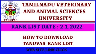 TANUVAS UG Rank List Released Tomorrow  How To Download Veterinary Rank List update and cutoff [upl. by Richart]