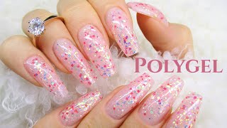 ♡ How to All Glitter Polygelnails [upl. by Cralg]