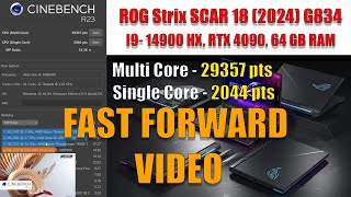 ROG Strix SCAR 18 2024 G834JYRR6087  Cinebench R23 fast forward video [upl. by Oirasec]