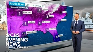 Arctic storm to bring snow freezing temperatures to US [upl. by Eedeed]