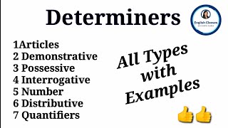 Determiners in English GrammarAll types with ExamplesFor 8th 12th Classes [upl. by Nayhr]