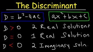 How To Determine The Discriminant of a Quadratic Equation [upl. by Applegate]