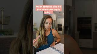 When someone asks how homeschool is going funny funnyhomeschool homeschooling homeschoollife [upl. by Kazue]