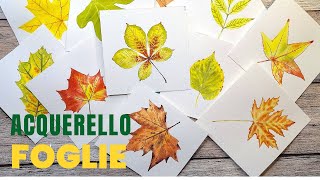 Tutorial acquerello foglie 🍁🍂 bagnato su bagnato [upl. by Kyrstin]