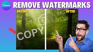 Canva  How to Remove Watermarks with Magic Eraser [upl. by Eilojne]