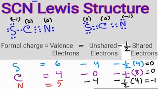 SCN Lewis Structure Lewis Dot Structure for SCN Thiocyanate ion Lewis Structure [upl. by Weylin]