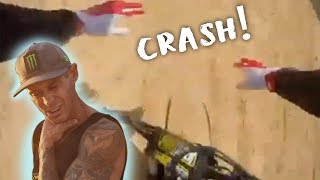 Almost Broke My Neck Brian Deegan Crashes Motorcycle [upl. by Gonzalez]