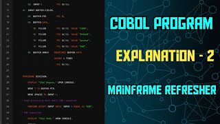 Mainframe Cobol program Explanation  2  Cobol practice program examples  cobol jcl db2 vsam [upl. by Weksler]