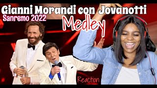 Gianni Morandi e Jovanotti canto un “𝐌𝐞𝐝𝐥𝐞𝐲” Sanremo 2022 REACTION [upl. by Ahsiekram136]