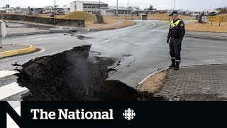 The earth splits open in Iceland as volcano threatens town [upl. by Nide951]