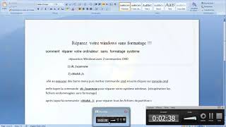 réparezrécuperer votre Windows sans formatage sans logiciels commandes cmd [upl. by Anotyad]