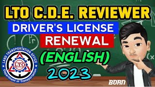 LTO CDE REVIEWER ENGLISH  Drivers License Renewal 2023 [upl. by Cariotta]