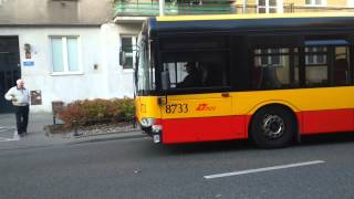 Solaris Urbino 15 8733 Mza Warszawa po wypadku na ul Dolnej 04112014 [upl. by Ojillib928]