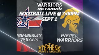 2023 Warrior Football  Wimberley Texans vs Pieper Warriors [upl. by Berard272]