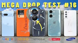 Drop Test  iQOO Neo 7 Pro vs Nothing Phone 2 vs OnePlus Nord 3 vs Samsung Galaxy S21 FE vs Pixel 7a [upl. by Ticon]