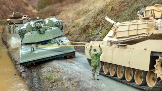 What Happens When US Massive 70 Ton Battle Tank Falls into a Deep Ditch [upl. by Reine]