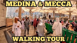 Medina And Makkah Mecca Walking Tour  Saudi Arabia [upl. by Lienet750]