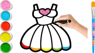 How to Draw a Beautiful Baby Princess Frok 👗 DrawingPainting and colouring for kids and Toddlers [upl. by Altheta]