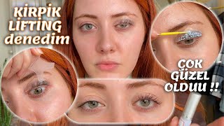 Kendime kirpik lifting yaptım 🤩 Artık kıvrık kirpiklerim var 👯‍♀️ EVDE KİRPİK LIFTING [upl. by Kina]