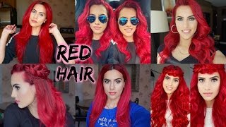 HOW TO dye dark hair bright red  WITHOUT bleach [upl. by Ymaj339]