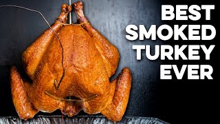 The BEST Tasting Smoked Turkey Ive Ever Made And a Sausage Stuffing Recipe [upl. by Lavinie921]