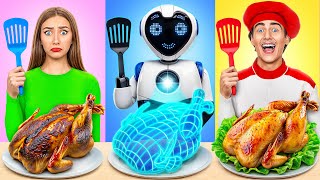 Me vs Grandma Cooking Challenge with a Robot by Multi DO Smile [upl. by Fotinas876]