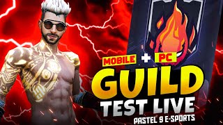 HARDEST GUILD TEST FF  FREE FIRE LIVE CUSTOM ROOM GIVEAWAY  FF LIVE TEAM CODE GIVEAWAY FF LIVE [upl. by Enimajneb]