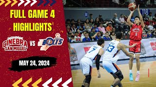 BRGY GINEBRA SAN MIGUEL vs MERALCO BOLTS  MAY 24 2024  FULL GAME 4 HIGHLIGHTS [upl. by Elletsirk]