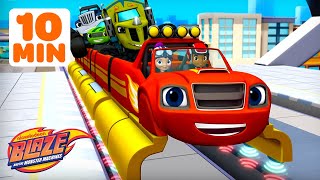 Blaze Transforms into TRAINS 🚂 w Wedge Plow Steam Engine amp MORE  Blaze and the Monster Machines [upl. by Allene72]