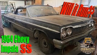 Will it Run after 50 years 1964 Chevy Impala SS Convertible￼ BARN FIND [upl. by Meyer]