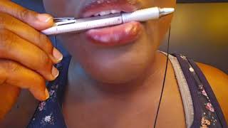 ASMR Pen Noms  Nibbling Mouth Sounds [upl. by Adolfo]