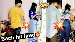 Back hit🔥  prank on wife  hit me back extreme reactions 🤬 [upl. by Alexina]