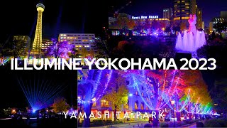 【4K HDR🇯🇵】First quotIllumine Yokohama 2023quot Illumination Event in Yamashita Park [upl. by Osnola]