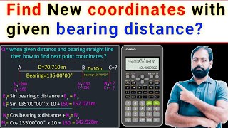 how to calculate coordinates  easting northing from known points distance and bearing [upl. by Tuhn477]