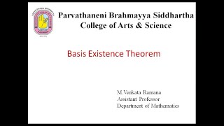 Basis Existence Theorem [upl. by Annoel]